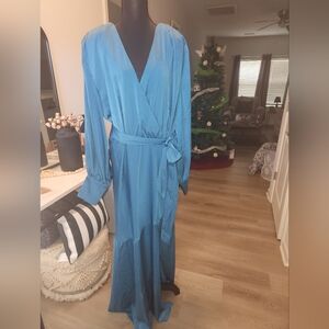 Eloquii Blue Long Sleeve Dress